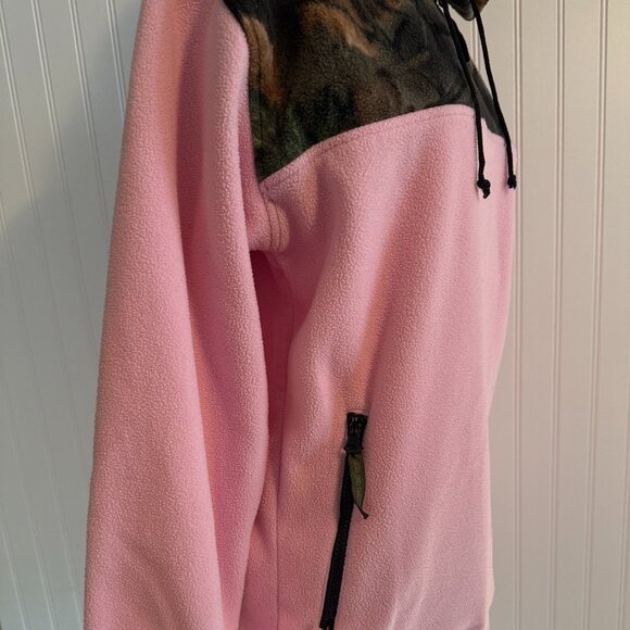 Trail Crest Pink Camo Pull Over Hoodie 1/4 Zip Highland Timber Women's X-Small - Picture 10 of 15